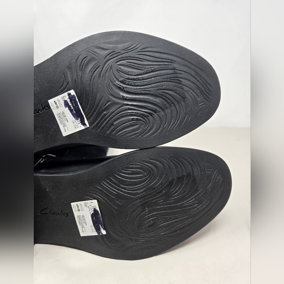 Clarks Expandable Calf Womens Riding Boots Sz 9M & 10M Maye Carly Black Leather - Picture 13 of 16